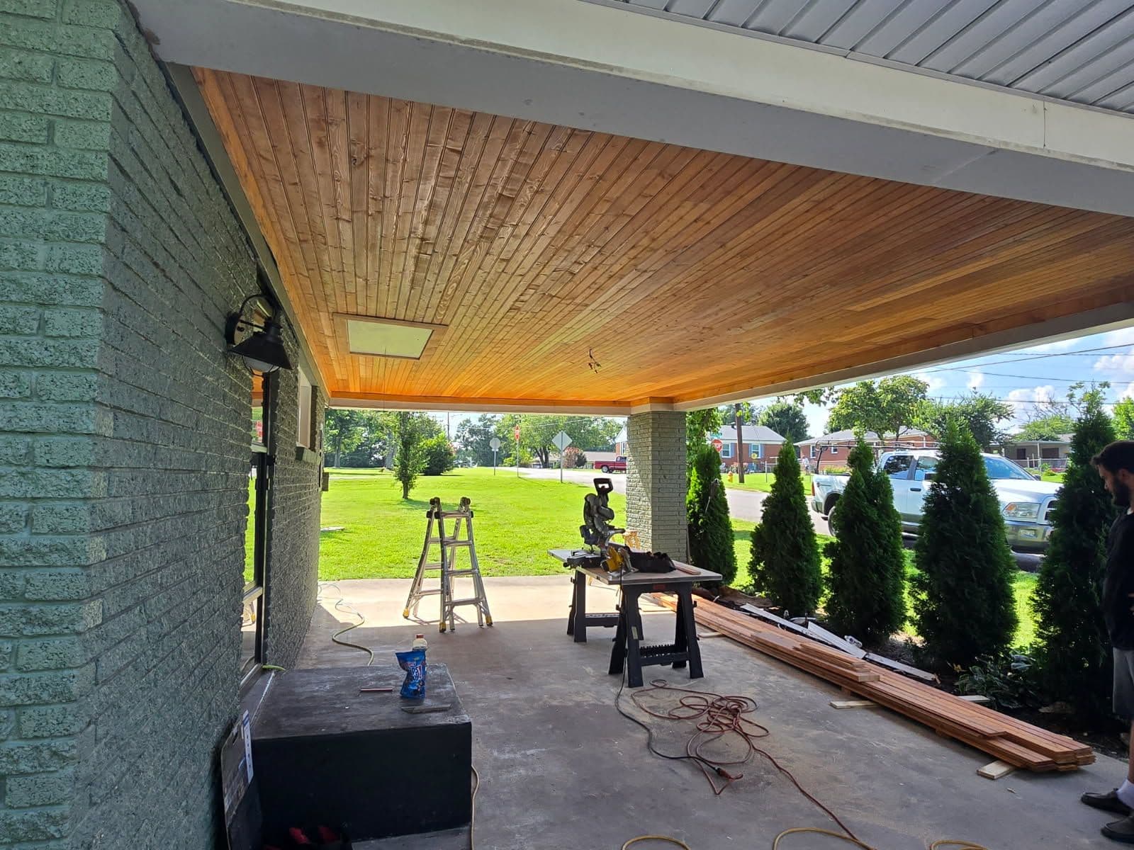 Elegant Tongue and Groove Installation Enhances Entryway image