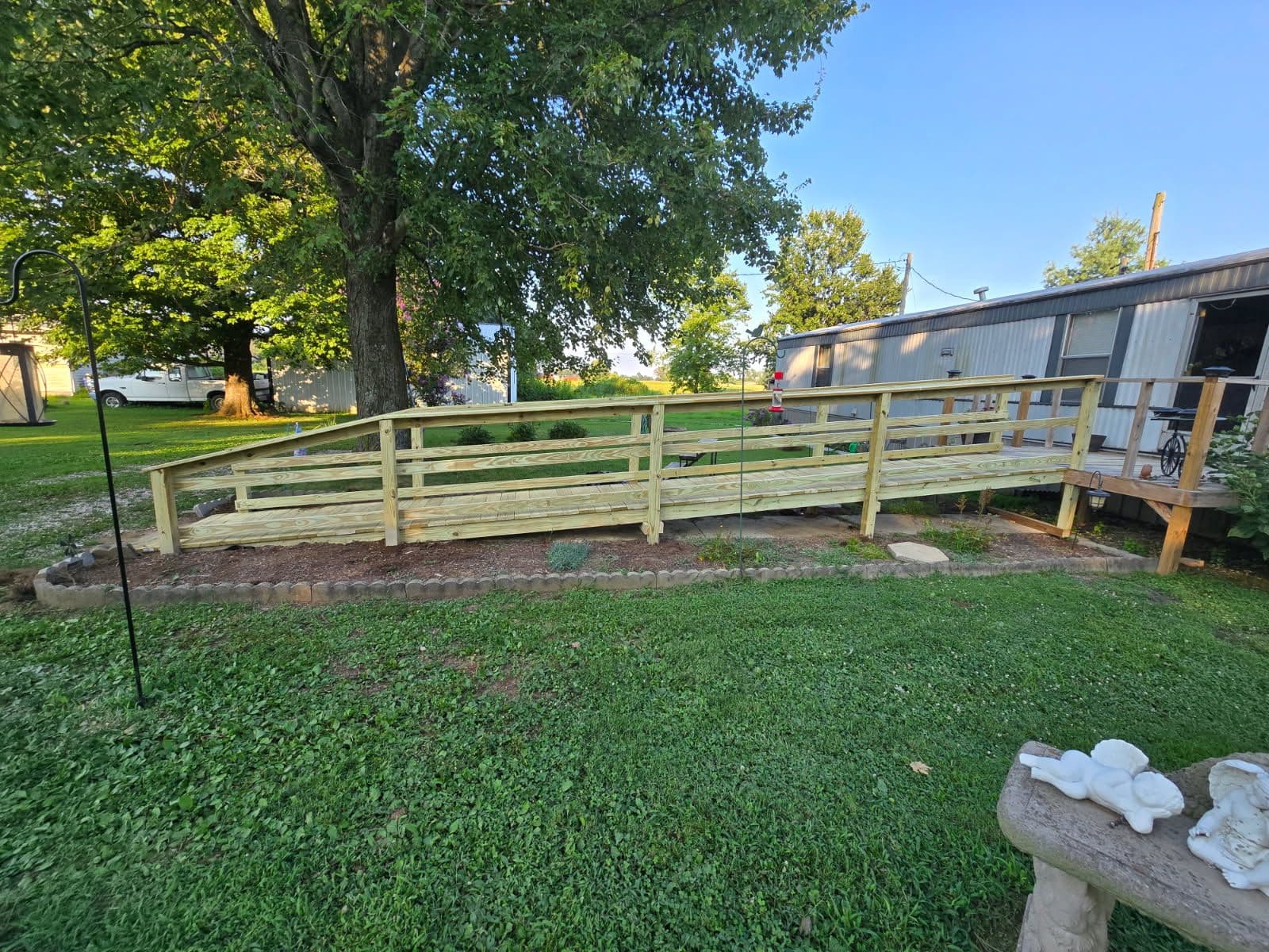Safe Access Wooden Ramp for Mobile Home image